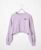 WEGO Side Drawstring Short Mini Length Compact Sweatshirt Top with Long Korean Light Purple Women's Sleeves, Style, Girly, Casual, Spring, Autumn,