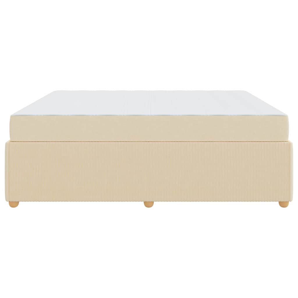 Cream Upholstered Bed Frame with Mattress 180 x 200 cm Fabric