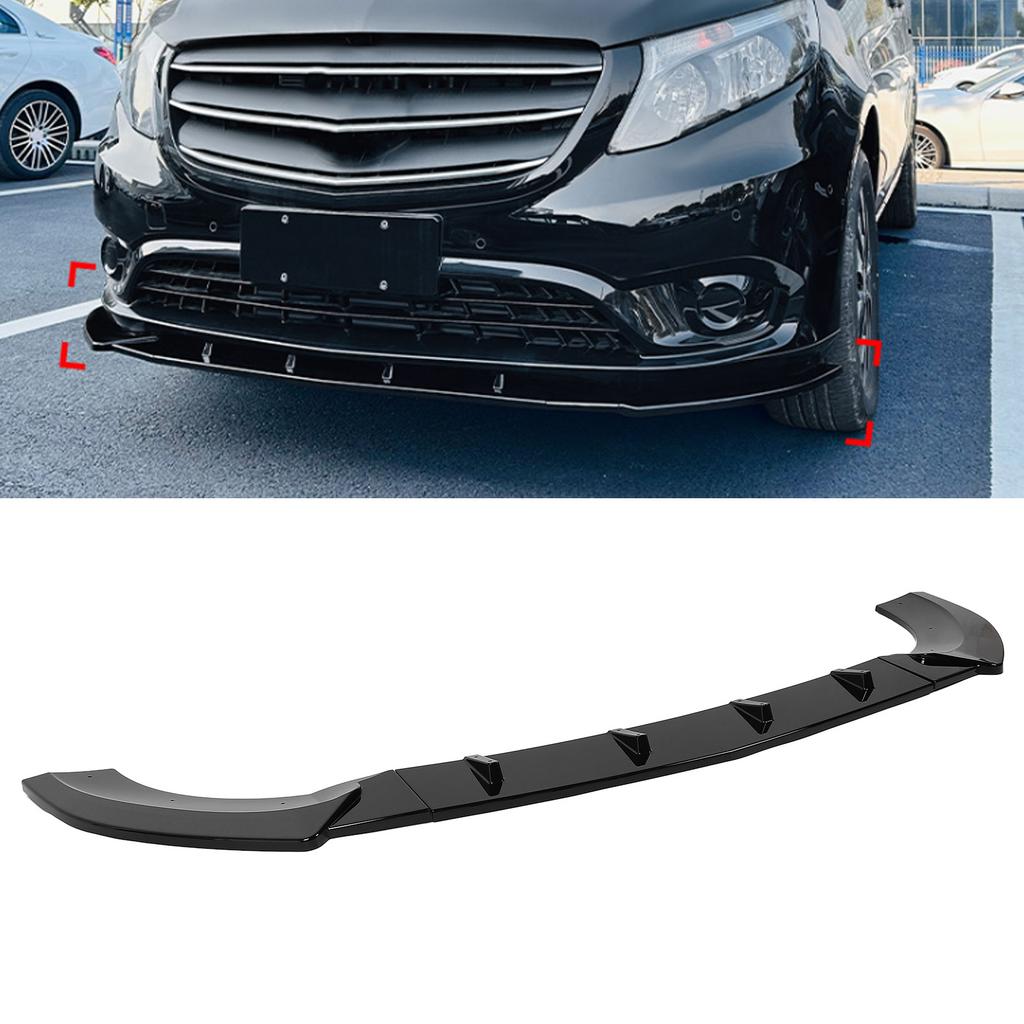 3Pcs Front Bumper Lip Spoiler Sporty Look Front Lip Spoiler Splitter Protector for W447 2016 to 2023