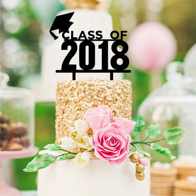 Jauna Black Cake Topper klase izlaiduma ballītes kūkas dekorēšanai ar akrilu