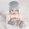 Baby Knitted Hat Glove Set Autumn and Winter Children's Solid Color Wool Pullover Hat