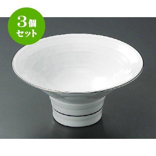 

Set of 3 Platinum Rimmed Reverse Mukōzuke [170 x 79mm] Reinforced Japanese Tableware for Restaurants, Inns, and Commercial Use