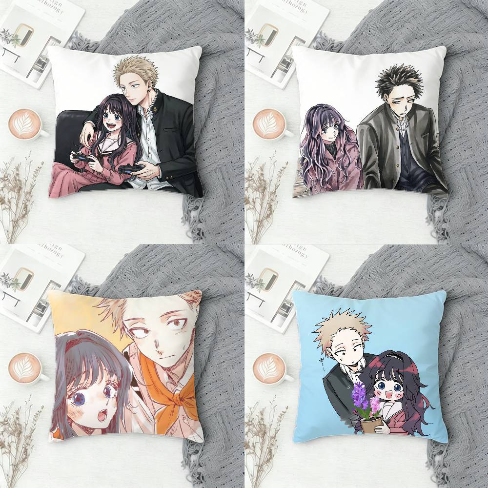 K-Kaoru Hana Wa Rin To Saku Double-Sided Printed Square Pillow Cover Decorative Cushion Cover For Sofa Bedroom Bedside
