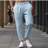 American Style Men's Casual Slim Fit Tapered Pants - Autumn/Winter Solid Color with Drawstring