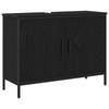 Bathroom Furniture Set with Shelf 3 Pcs Black Particle Board