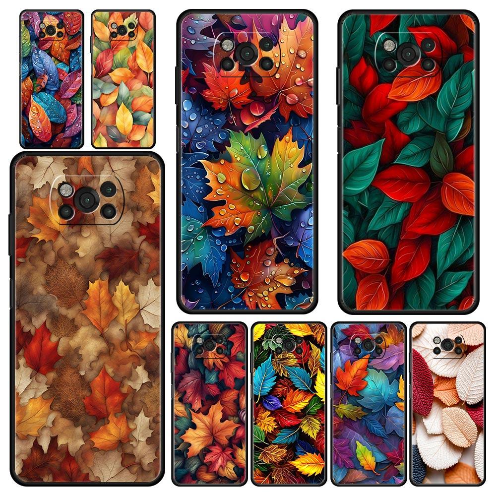Cartoon Leaf Phone Case Cover for Xiaomi Poco F7 Ultra F6 F5 F4 F3 X6 X5 X4 X3 NFC C51 C55 M4 GT 5G Soft TPU Shell Fundas Capas