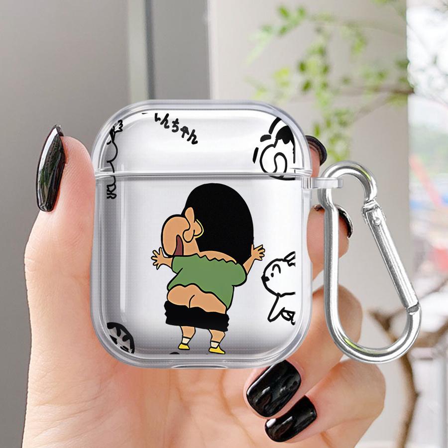 Case For Airpods 1 4 2 Pro2 3 Pro3 Pro Clear Earphone Cases Cover Cartoon Crayons Shinchan