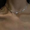 Fashion Trend Light Luxury Niche Sense Collarbone Chain Temperament Simple Cold Wind Love- Diamonds Angel Wing Necklace