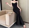 Evening dress women's high-end sense new tube top fishtail skirt banquet temperament solid color slim-fitting light luxury niche long dress