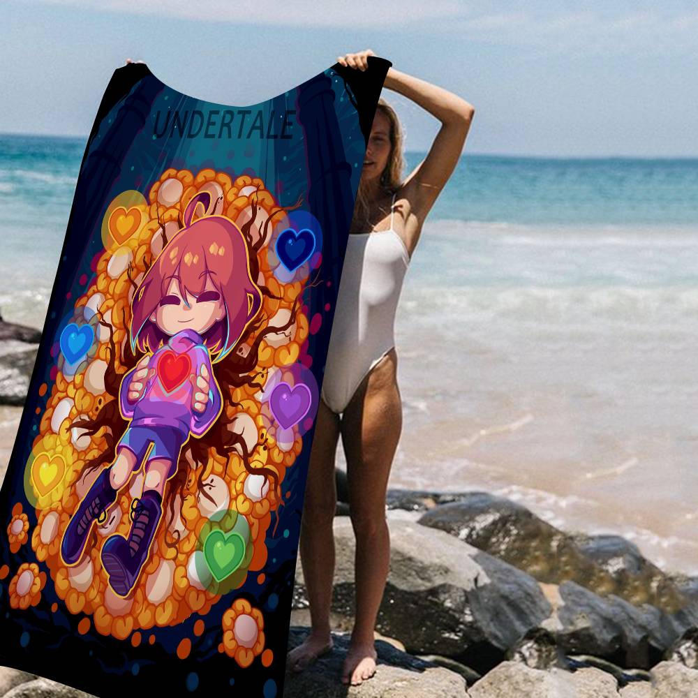 Hot Video Game U-Undertale Microfiber Printed Beach Towel Mountain Climbing Yoga Beach Swimming Running Absorbent Soft Towel