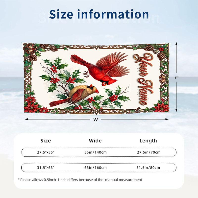 Christmas Theme Beach Towel Personalized Custom Name & Text Soft Quick Dry Beach Towel for Swimming Travel