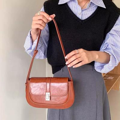 New Shoulder Bag Women's Versatile Retro Handbag To Work Commuter Saddle Bag Women's Niche Style Underarm Bag