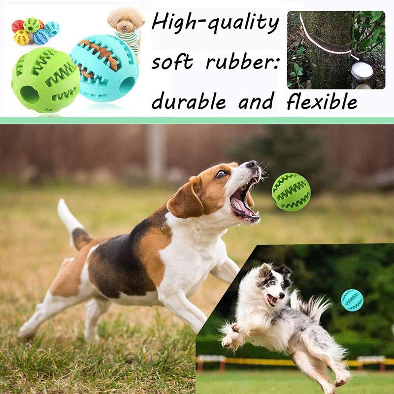 Natural Rubber Pet Dog Toys Dog Chew Toys Tooth Cleaning Treat Ball Extra-tough Interactive Elasticity Ball for Pet Accessories