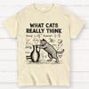 Funny Cat Physics What Cats Really Think Cotton Summer Casual Cool Loose T-Shirt