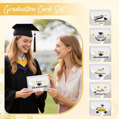 Graduation Cards With Envelopes And Stickers - 6 Artist Rendered Designs - Perfect For College And High School Graduation Gifts And Party Supplies