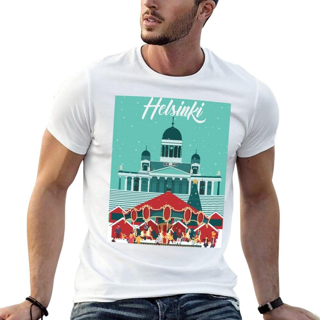 helsinki christmas market poster T-Shirt Summer Holiday Casual Tee