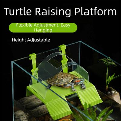 Double Ramp Floating Turtle Dock with Hooks Aquarium Basking Platform  for Reptile Amphibian