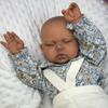 BZDOLL 60 CM 24inch Asleep Fat Reborn Baby Doll Toy For Girl Big Fat Toddler Vinyl Limbs Cloth Body Black Skin Doll Birthday Gift House Bedtime Toy