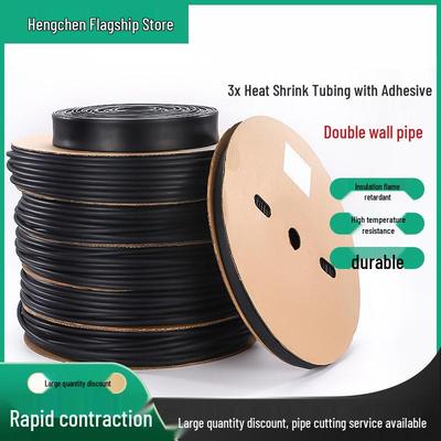 Hengchen Black Double-Wall Adhesive Heat Shrink Tubing, Thicker 3x, Waterproof Insulating Wire Protection.