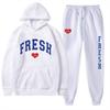 European Size Plus Fashion Printed Sweater Autumn and Winter Fleece Warm Hoodie Casual Sports Women's Suit