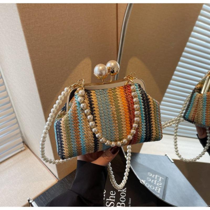 Fashionable and Trendy Straw-woven Small Square Bag Stylish and Versatile Personalized Single-shoulder Crossbody Bag