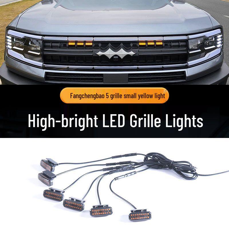 Universal LED Daytime Running Lights for Off-road Vehicles, Pickup Trucks, and SUVs - High Brightness, Small Yellow Grille Lights
