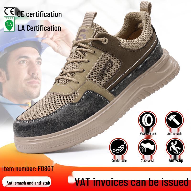 Women's Breathable Steel Toe Safety Shoes - Lightweight, Comfortable, Wear-Resistant, Anti-Smash & Anti-Puncture, Ideal for Summer Work.