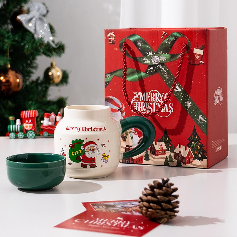 Kreativer Weihnachtsmann Becher Weihnachts-Keramiktasse Hochwertige Wassertasse Geschenkset Becher Souvenir