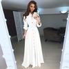 Sleeve Women Long Button Dowm Maxi Dress Evening Party Casual Shirt Dress