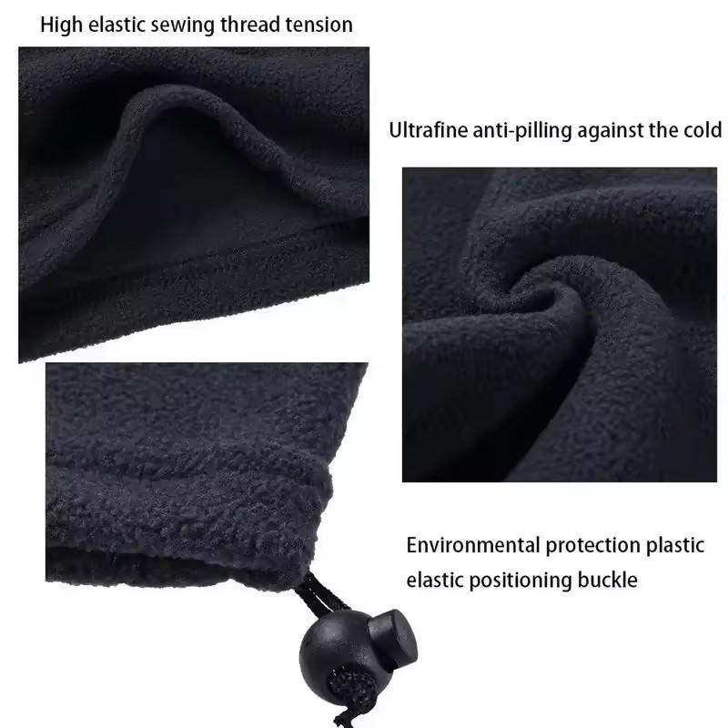 Winter Motorcycle Warm Scarf Wool Windproof Ski Mask Suitable for Unisex Drawstring Thick Camping and Hiking Sports Half Mask