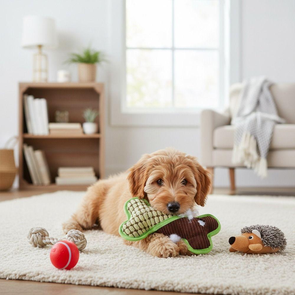 21.5cm Interactive Pet Companion Toy Tooth Cleaning Bones Chew Toy Fun Cats Toy