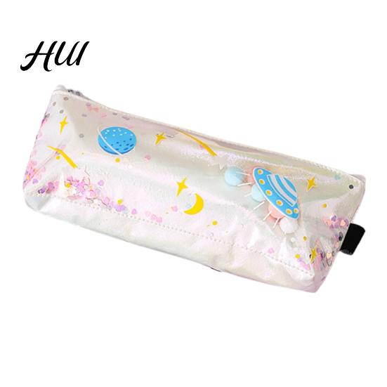 Cute Pencil Bag Case Rectangular Waterproof Stationery with Multiple Compartments Soft Pouch for Pens Erasers Rulers School Office Supplies Holder