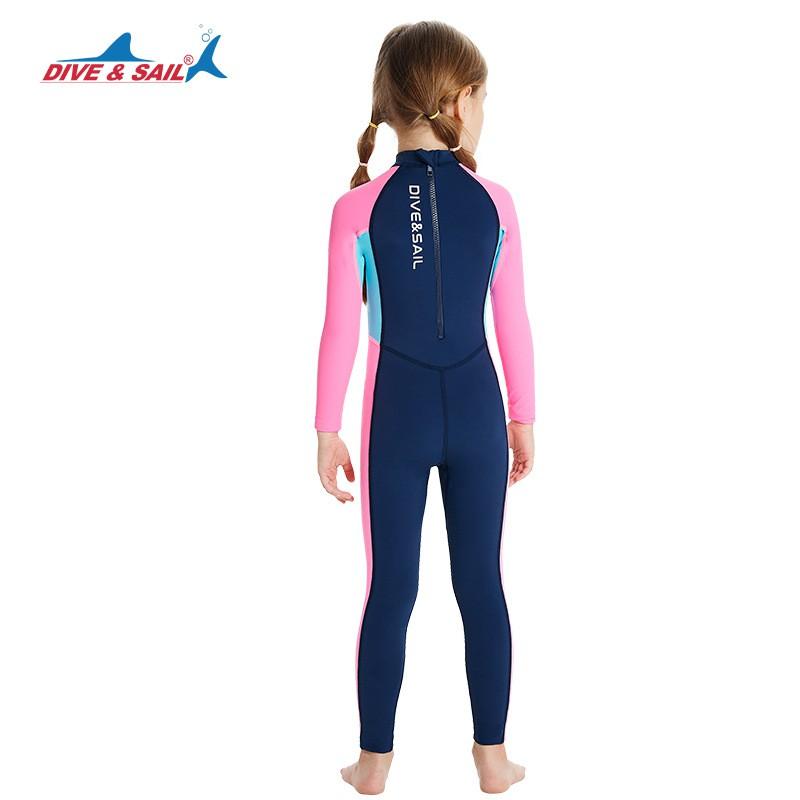 Children's Swimsuit One-piece Long-sleeved Girls 'swimsuit Student Sunscreen Quick-drying Hot Breathable Diving Suit