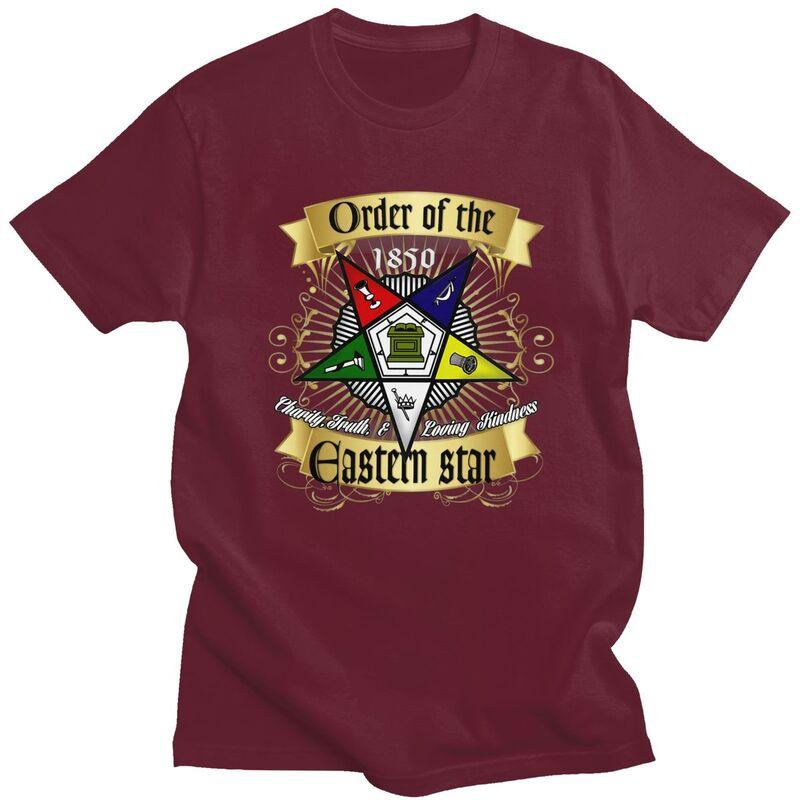 Custom Trendy OES Emblem Order Of The Eastern Star T Shirt Men Short Sleeves 100 Cotton Tshirt Tee Tops Streetwear Tshirt