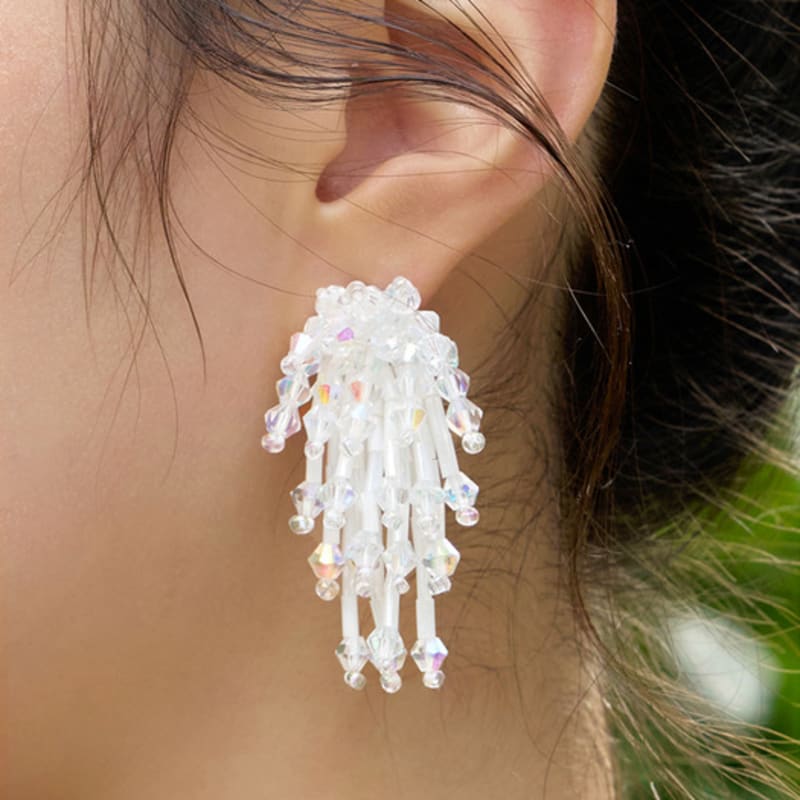 FANTASTIC PLANET White Festival Beads Earrings