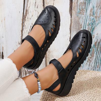Sommer neue tasche kopf hohl sandalen Klett atmungs dicken sohlen sandalen spot mode lässig weichen sohlen loch schuhe