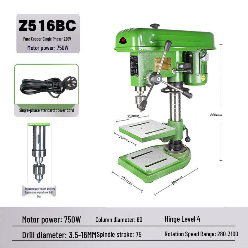Deke Z516BC 16mm High Power 750W Bench Drill Press & Mill Machine