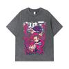 275 GSM Washed T-shirts 100% Cotton Demon Slayer V78 Print Unisex Heavy Cotton T Shirt