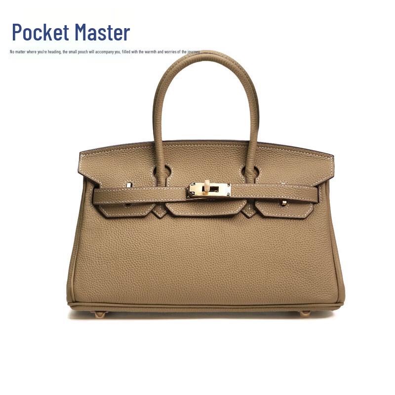 Bolsa de Mão Dou Xiaozhu Estilo Birkin em Couro Premium