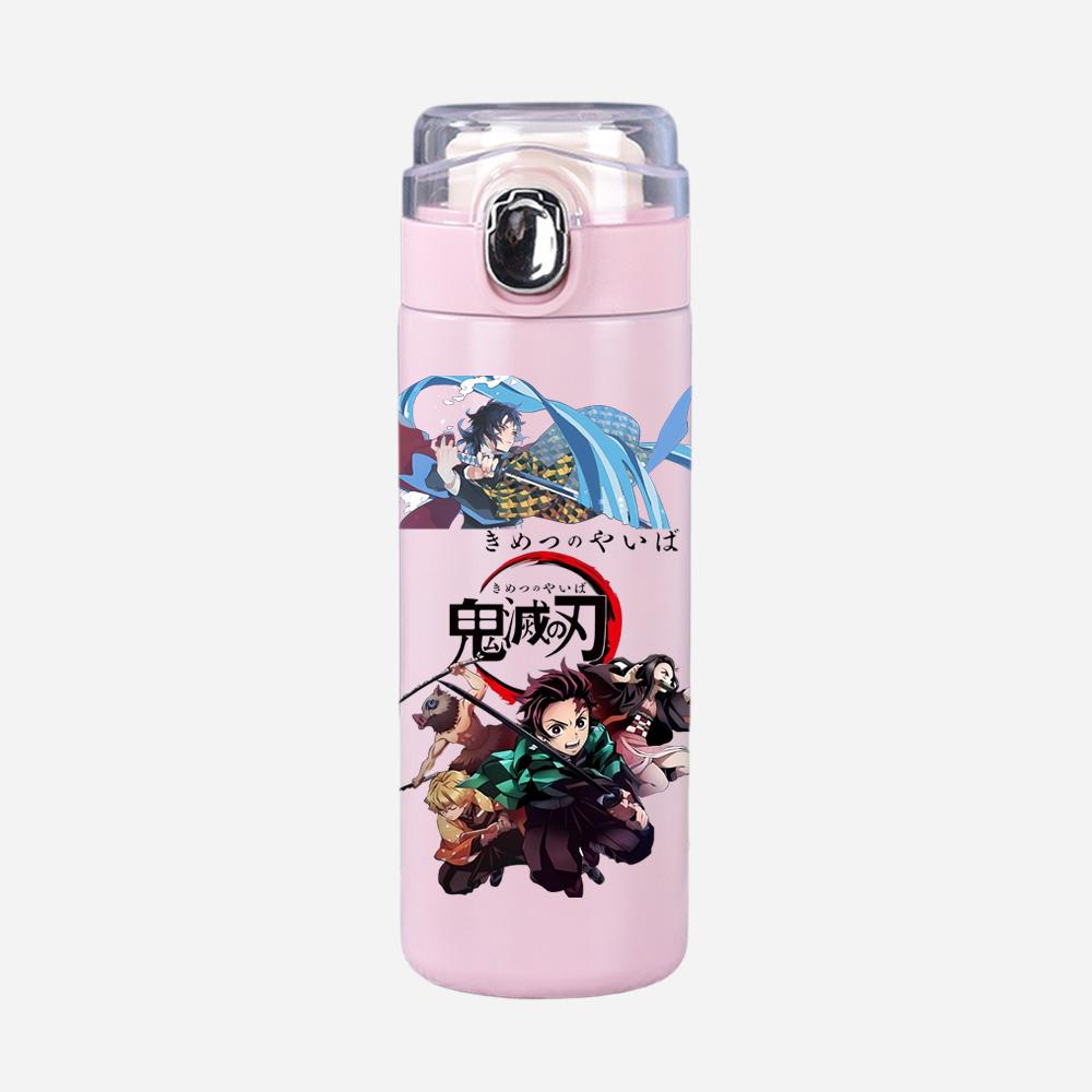 Anime Demon Slayer Printed 400Ml Water Bottle Thermos Cup Portable Stainless Steel Leak Proof Camping Water Cup Kid Gift