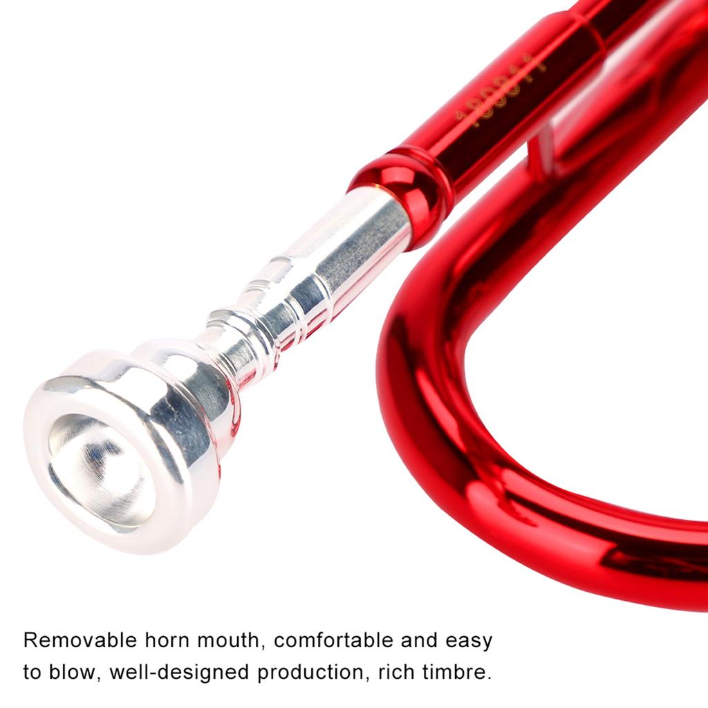 Brass Trumpet Music Wind Instrument with Assistant Tools Set (Red)