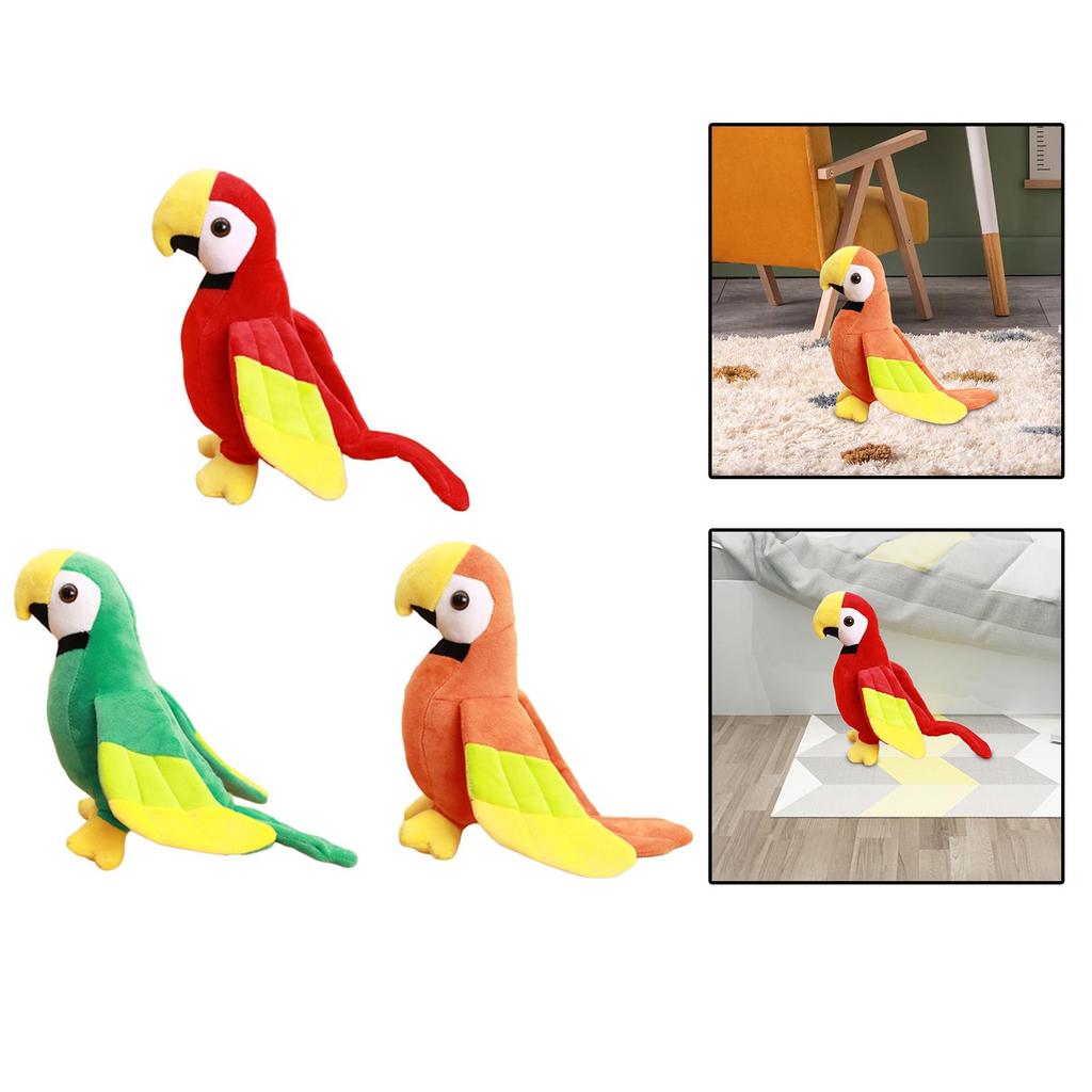Cartoon Parrot Figure Toy Macaw Pillow Bird Stuffed Animal for Party Favors Room Decoration Children