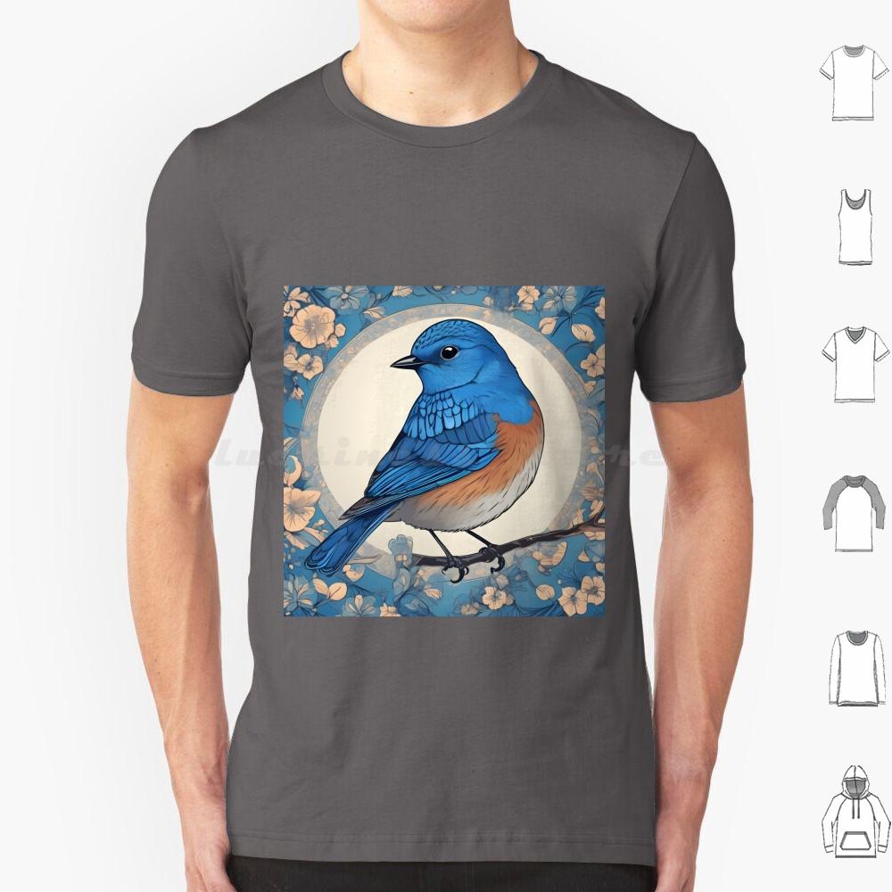 Bluebird Colour 03 T Shirt Big Size 100 Cotton Bluebird Bluebird Art Bluebird Watercolour Bluebird Design Bluebird Feathers
