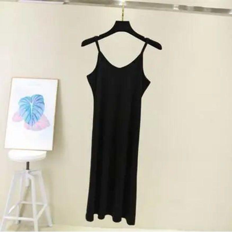 Anti Penetration Lined Bottom Dress Pure Color Anti-Penetration Lining Base Dress Women