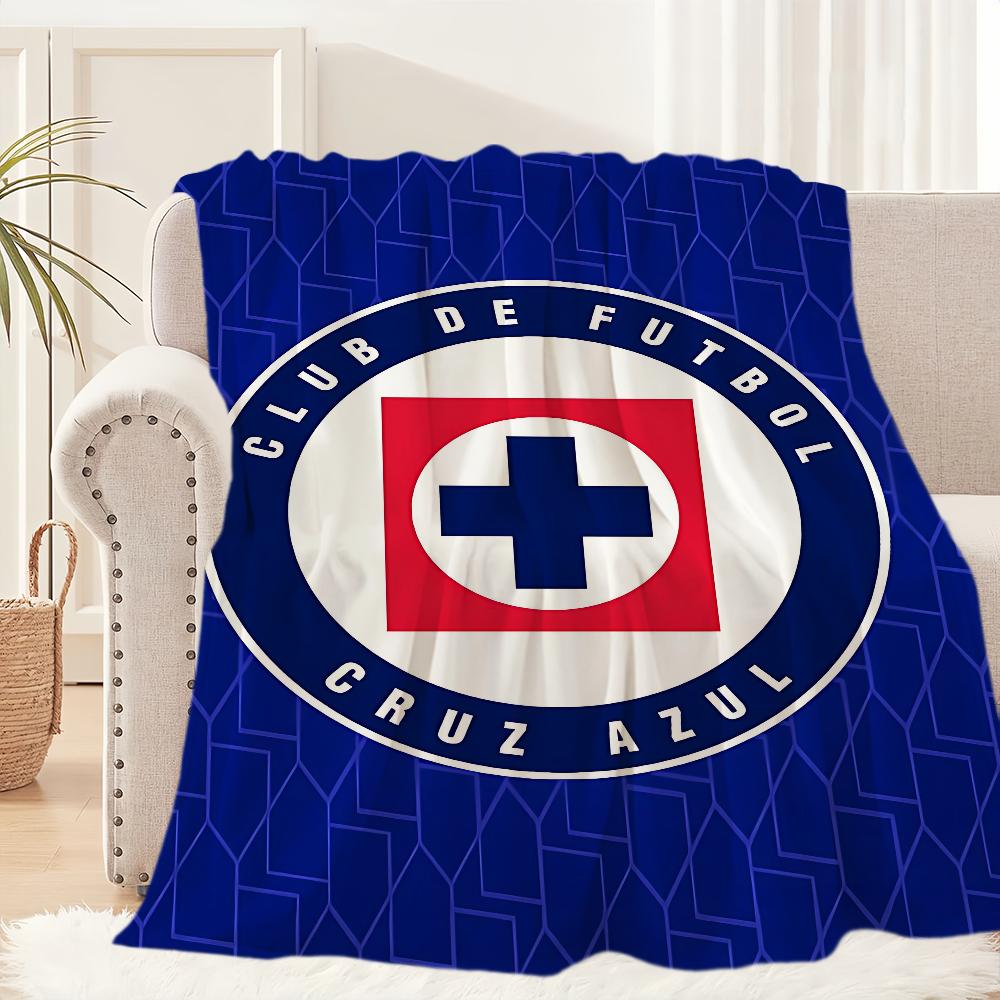 C-Cruz Azul F-Fútbol Club Fußballdecke Decke für Couch Sofa Reisen Zuhause Wandern Picknick Bett Bettwäsche Flanelldecke Geschenk
