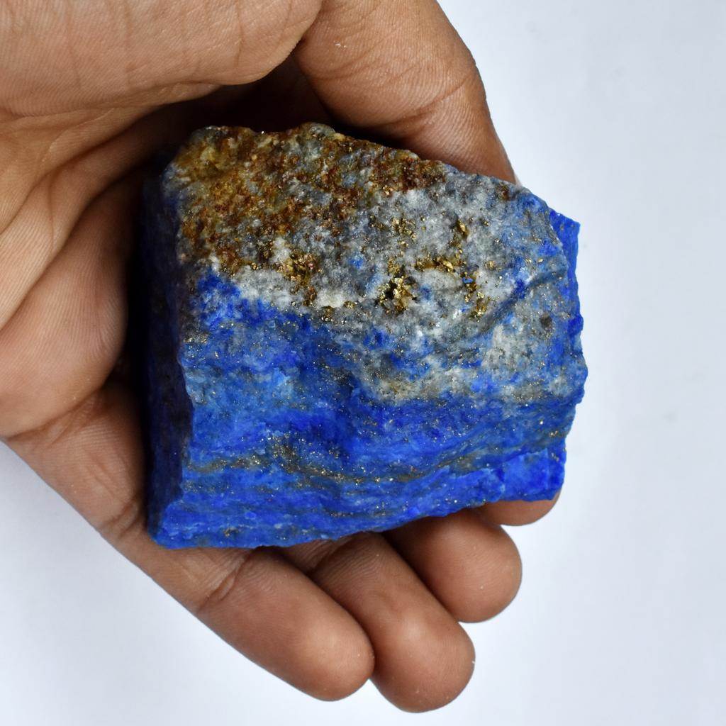 Natural 44 Ct Blue Lapis Lazuli Uncut Rough Gemstone CERTIFIED For Craft