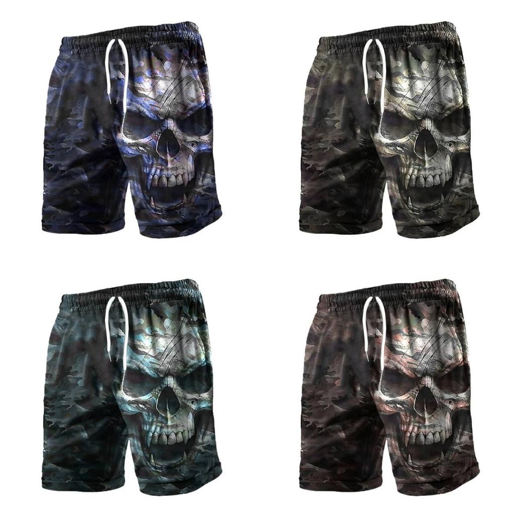 Skull Skeleton Horror Ghost Dark Boxing Shorts Pants 3D Print Fighting Training Unisex Men Women Quick Dry Fitness Gym Sport Workout Casual Streetwear