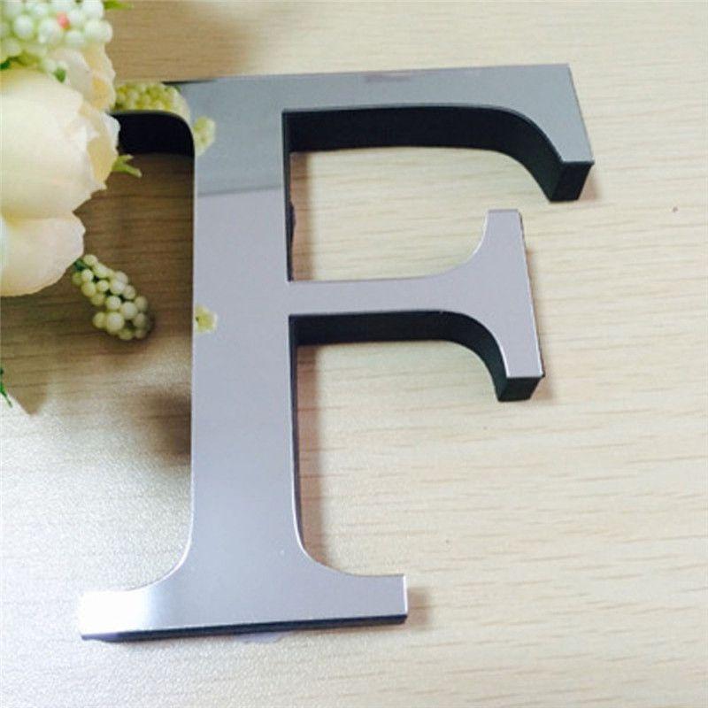 Chic 4 Letters Love Home Furniture Mirror Tiles Self-adhesive Wall Sticker Decor