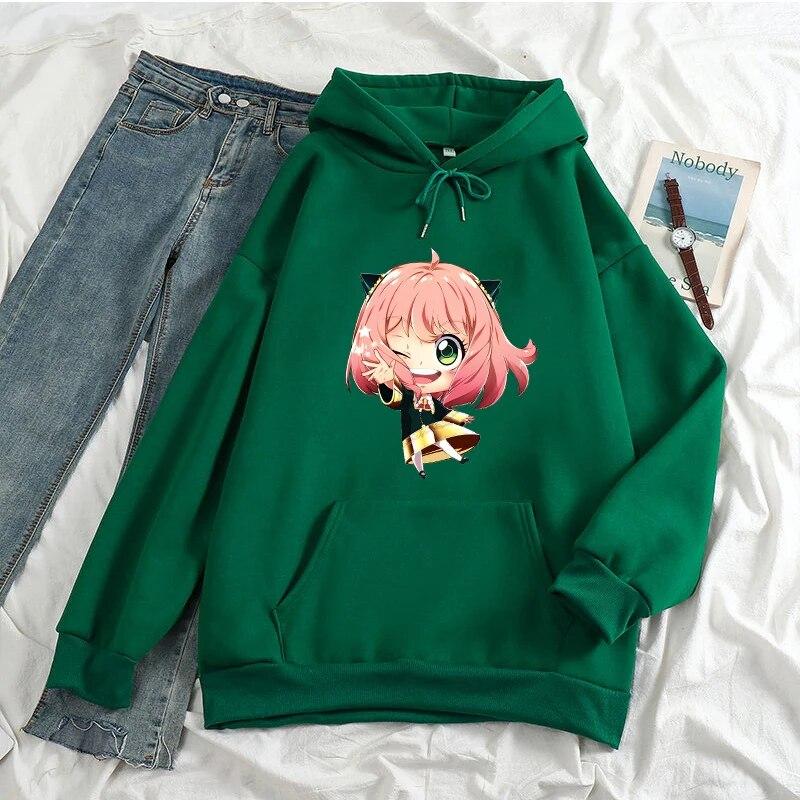 Anime Shirt Spy X Familie Kapuzenfleece Kawaii Harajuku Unisexga Herbst Winter Frauen Unisex Mode Warm halten Hoodie Sportswear