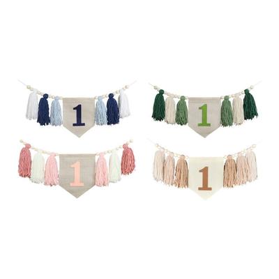 1. Geburtstag Hochstuhl Banner Geburtstag Baby Quastengirlande Foto Requisite Boho Holz